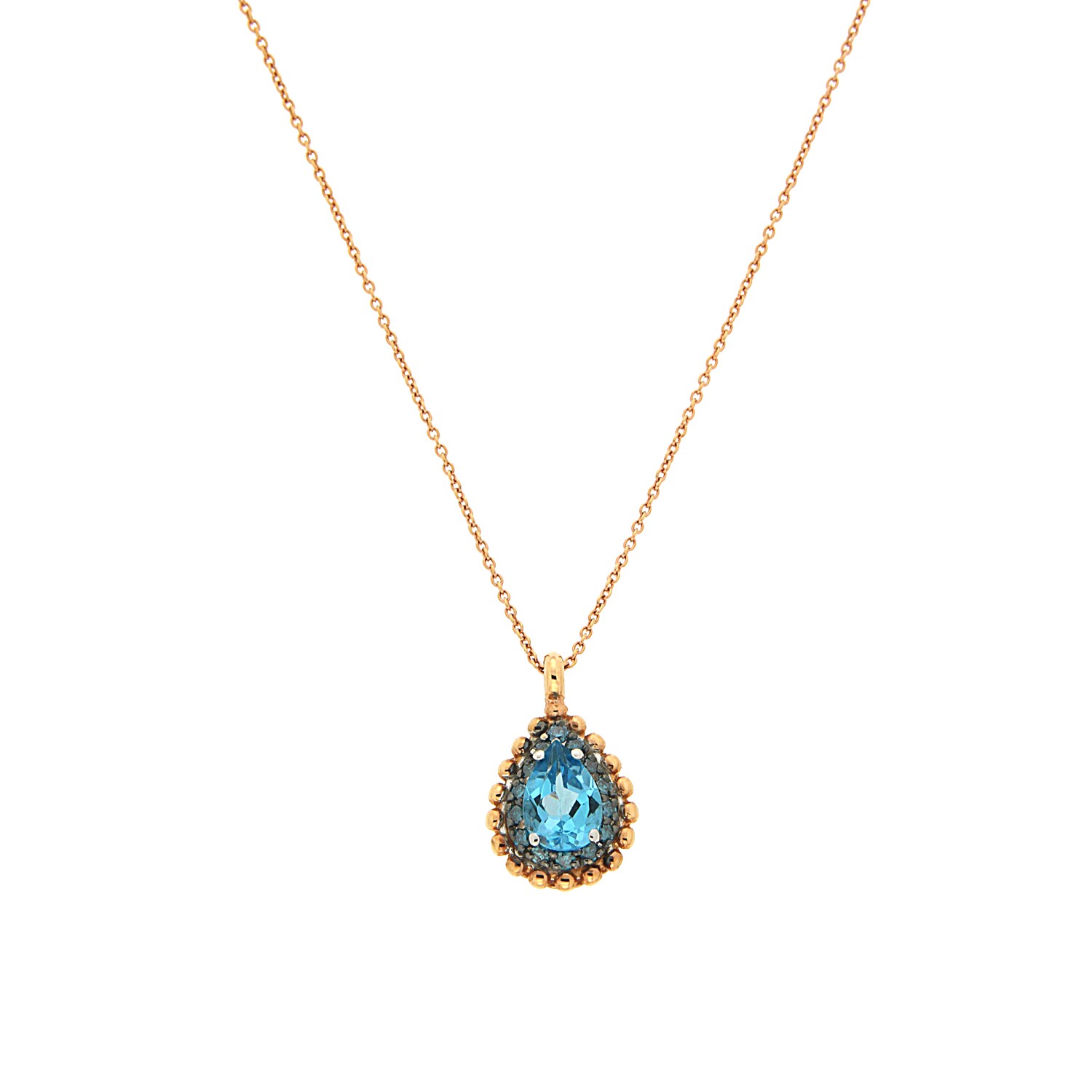 Κολιέ ροζέτα με blue topaz και diamonds